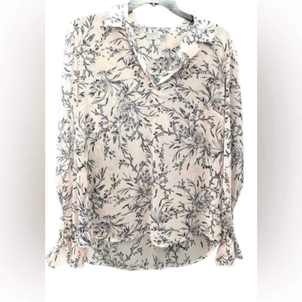 KUT from the Kloth women’s Small Floral long sleeve pink & blue blouse